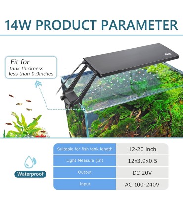 Pantalla Led 14W WRGB+3 Colors Aluminio 30cm con Clip | Hygger