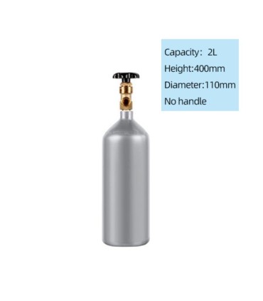 Botella de Acero CO2 Cargada 2 L. 
