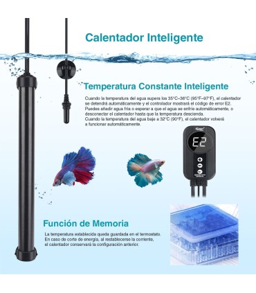Calentador Titanio con Controlador y Sonda | Hygger