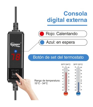 Calentador Mini Pro con Controlador 10w | Hygger