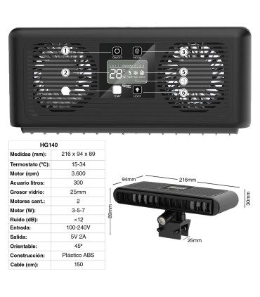 Ventilador Enfriador con Sonda | Hygger